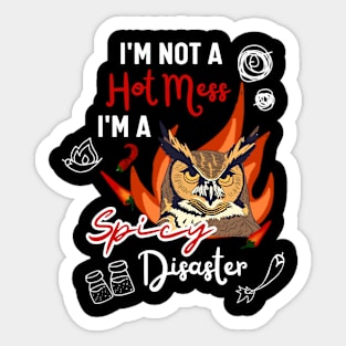 Great Horned Owl Hot Mess Sticker